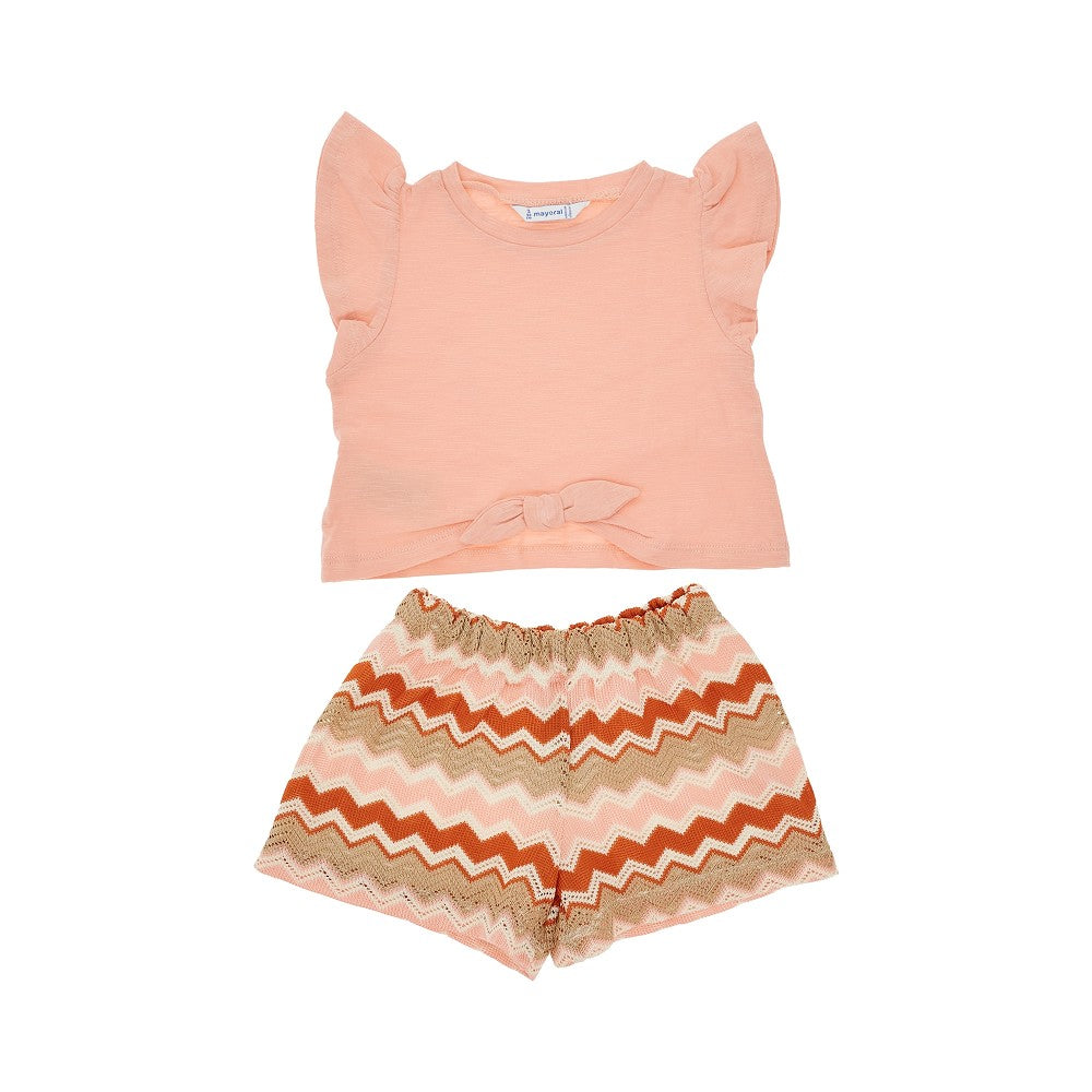 Set due pezzi con shorts in maglia