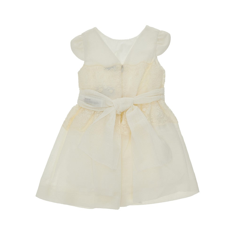 Mini abito con intarsio in pizzo