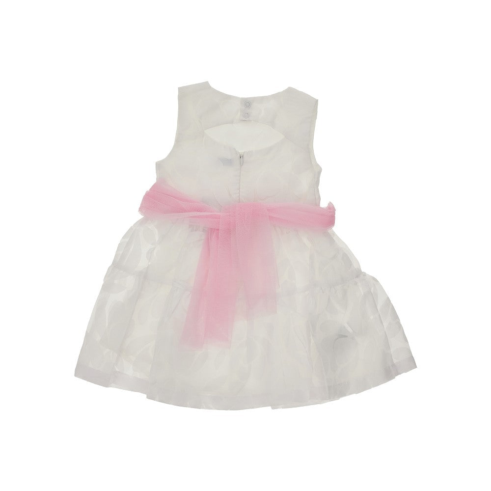Mini abito in tulle con fusciacca floreale
