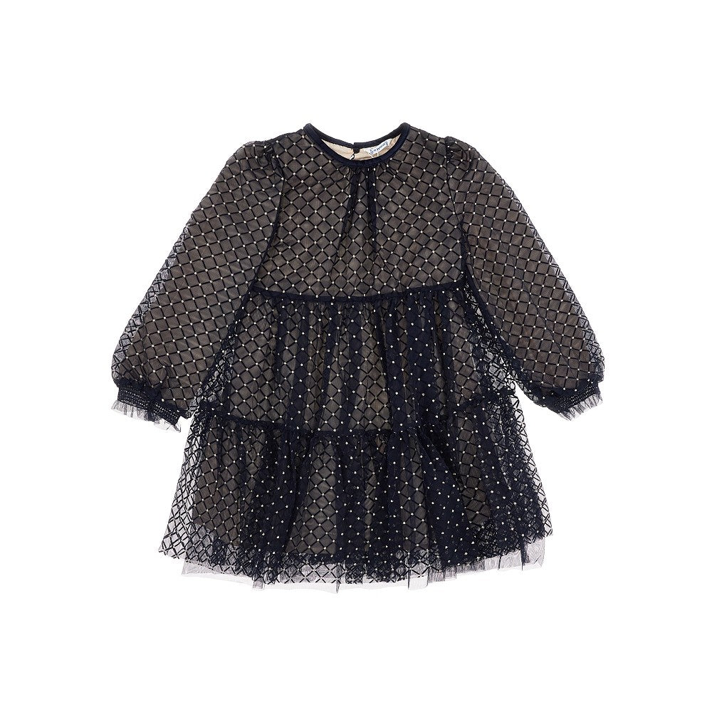 Abitino in tulle con motivo floccato