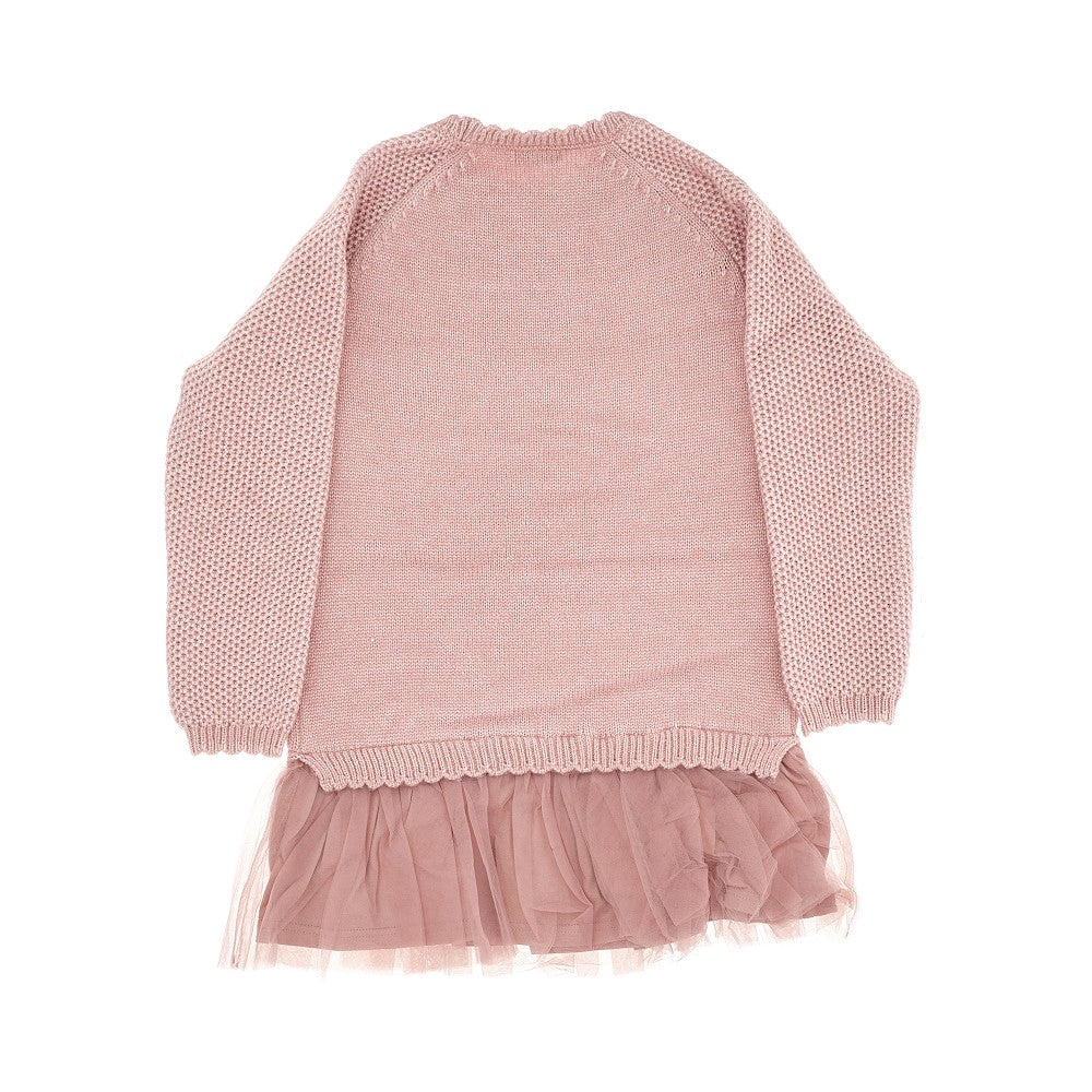 Abitino in maglia con balza in tulle