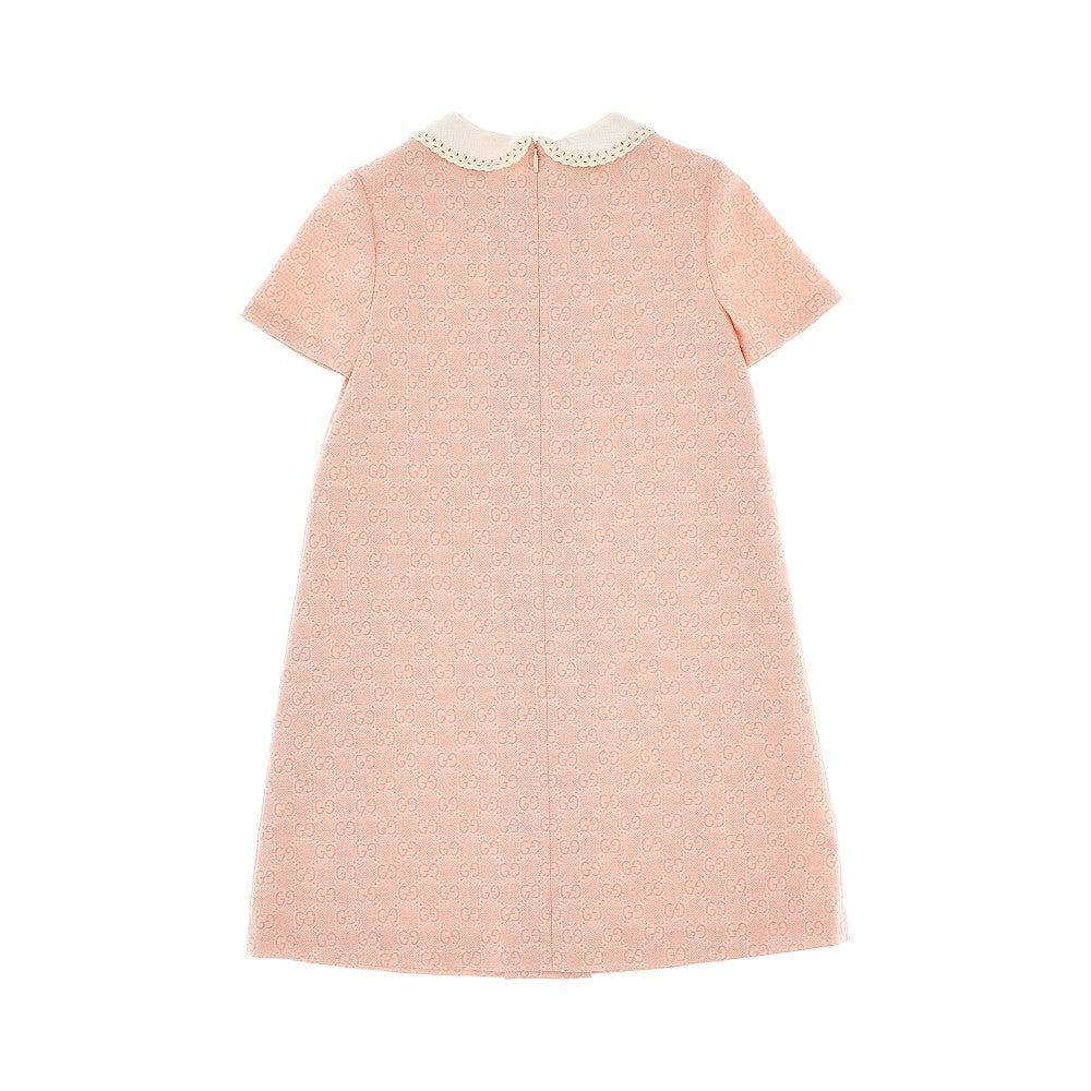 GG jacquard wool mini dress with collar