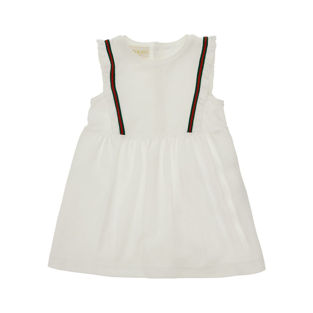 Vestitino in cotone stretch con nastro Web