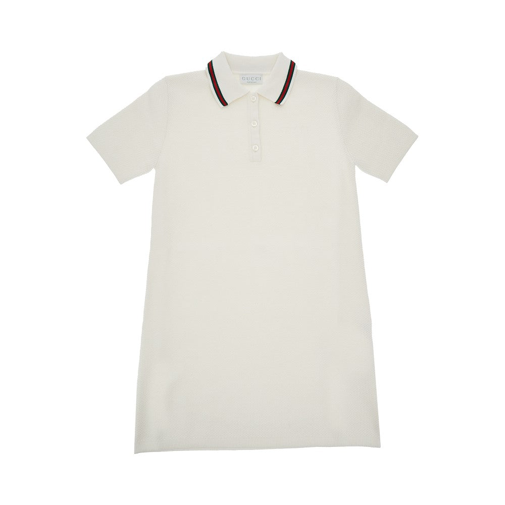 Piquet knitted fabric polo dress