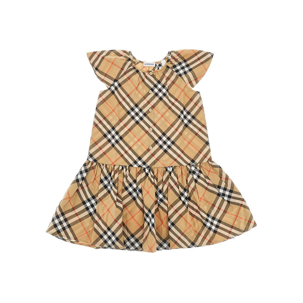 Check cotton mini dress