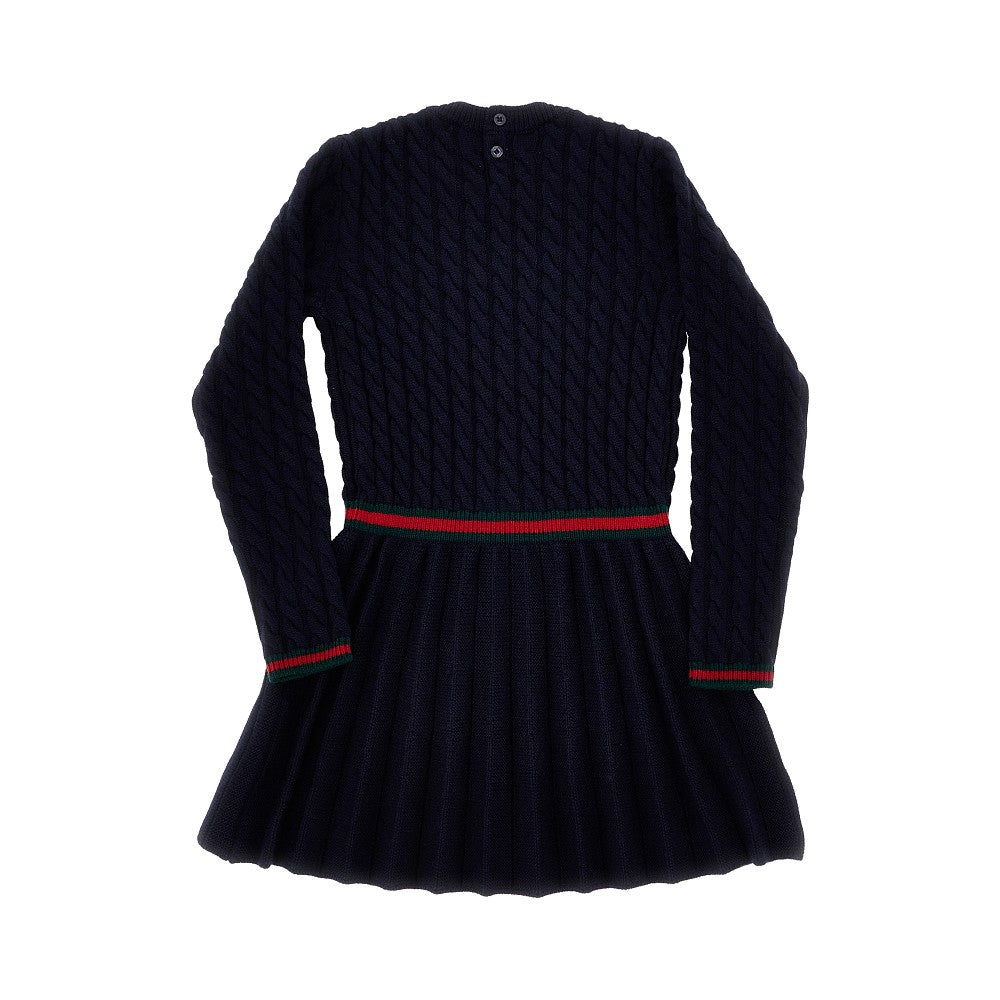 Wool mini dress with Web details