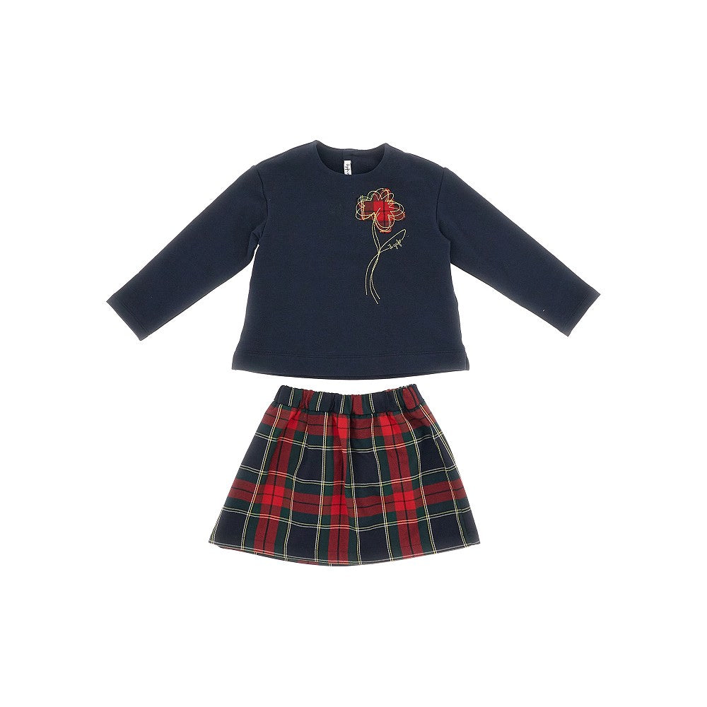 Mini skirt and sweatshirt two-piece set