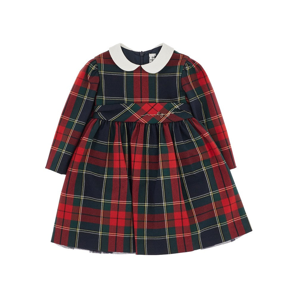 Abitino in tessuto tartan con fiocco