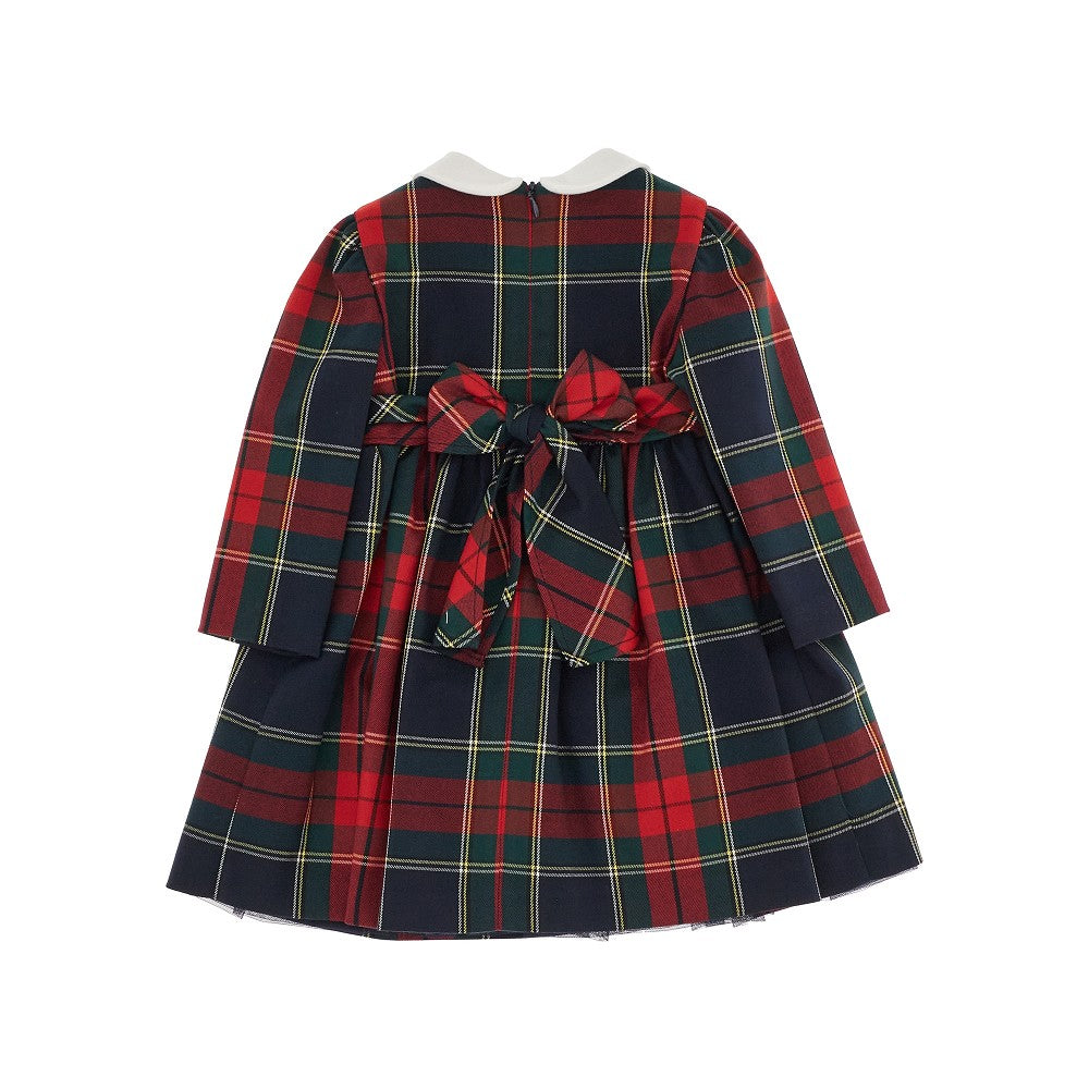 Abitino in tessuto tartan con fiocco