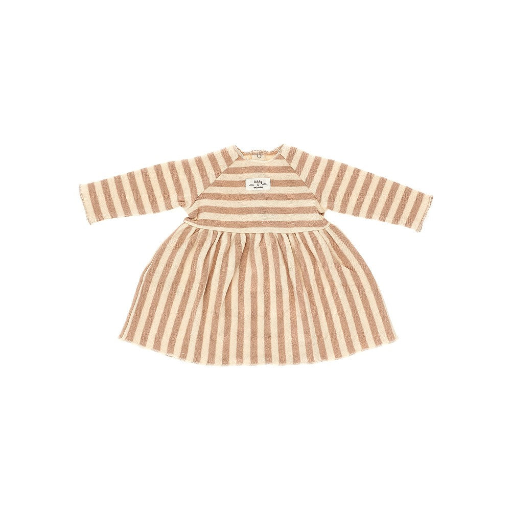 Knitted mini dress with striped motif