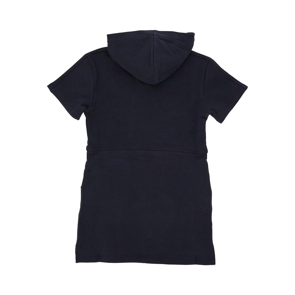 Short-sleeved dress with logo embroidery