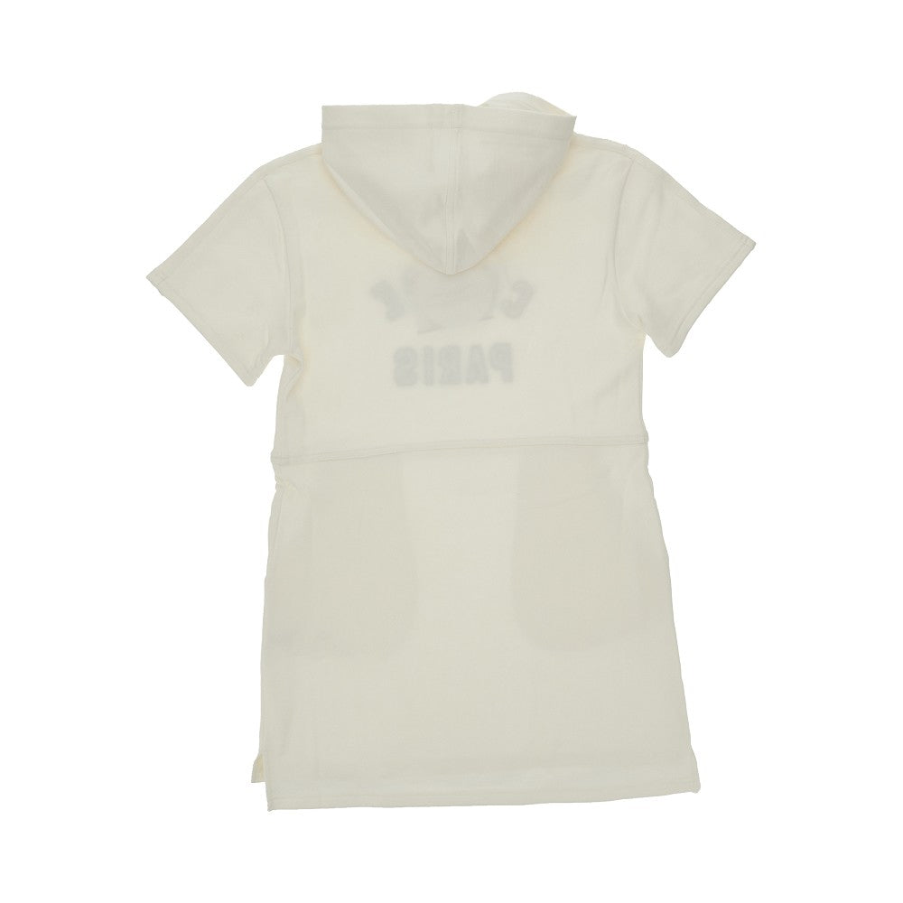 Short-sleeved mini dress with logo embroidery
