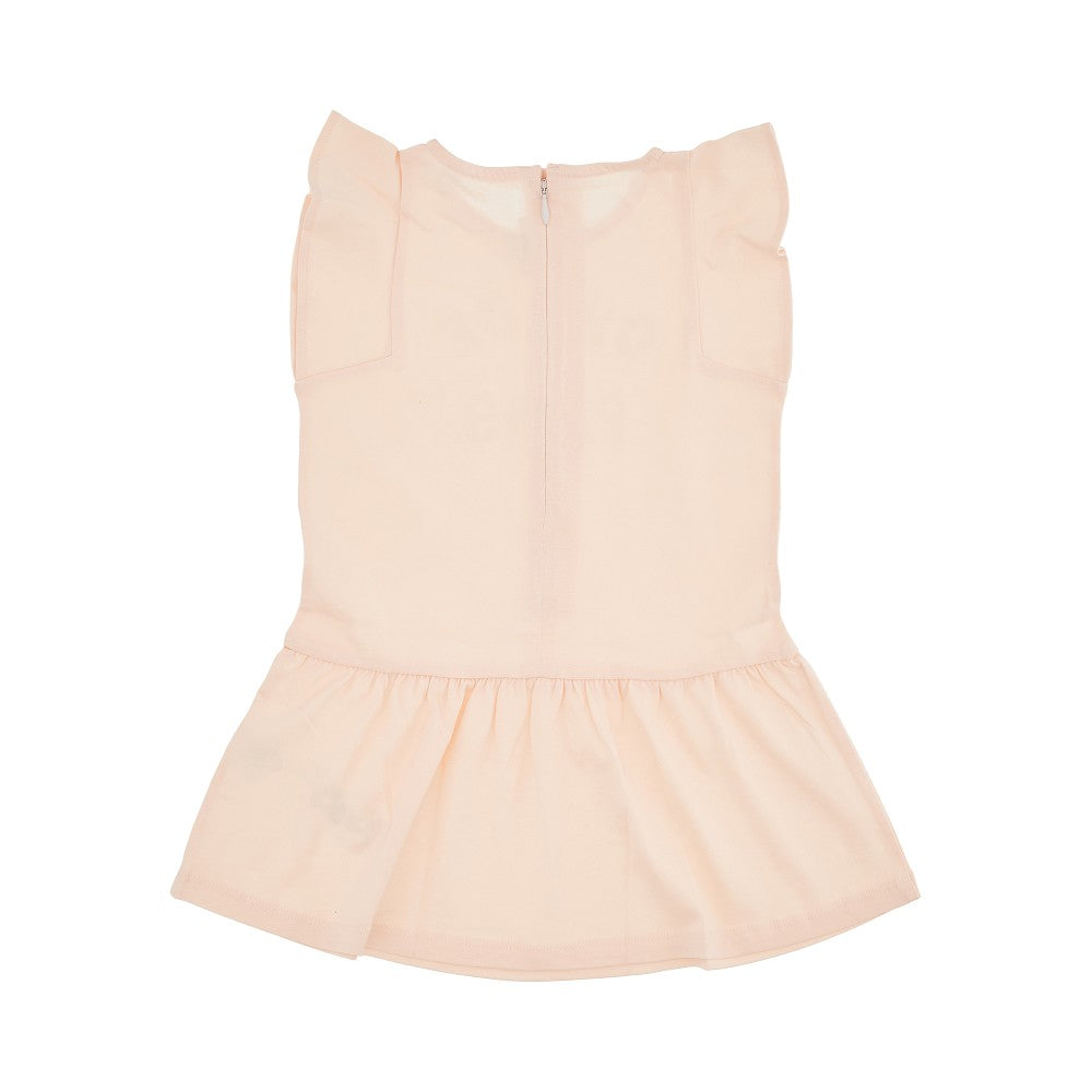 Short-sleeved mini dress with logo embroidery