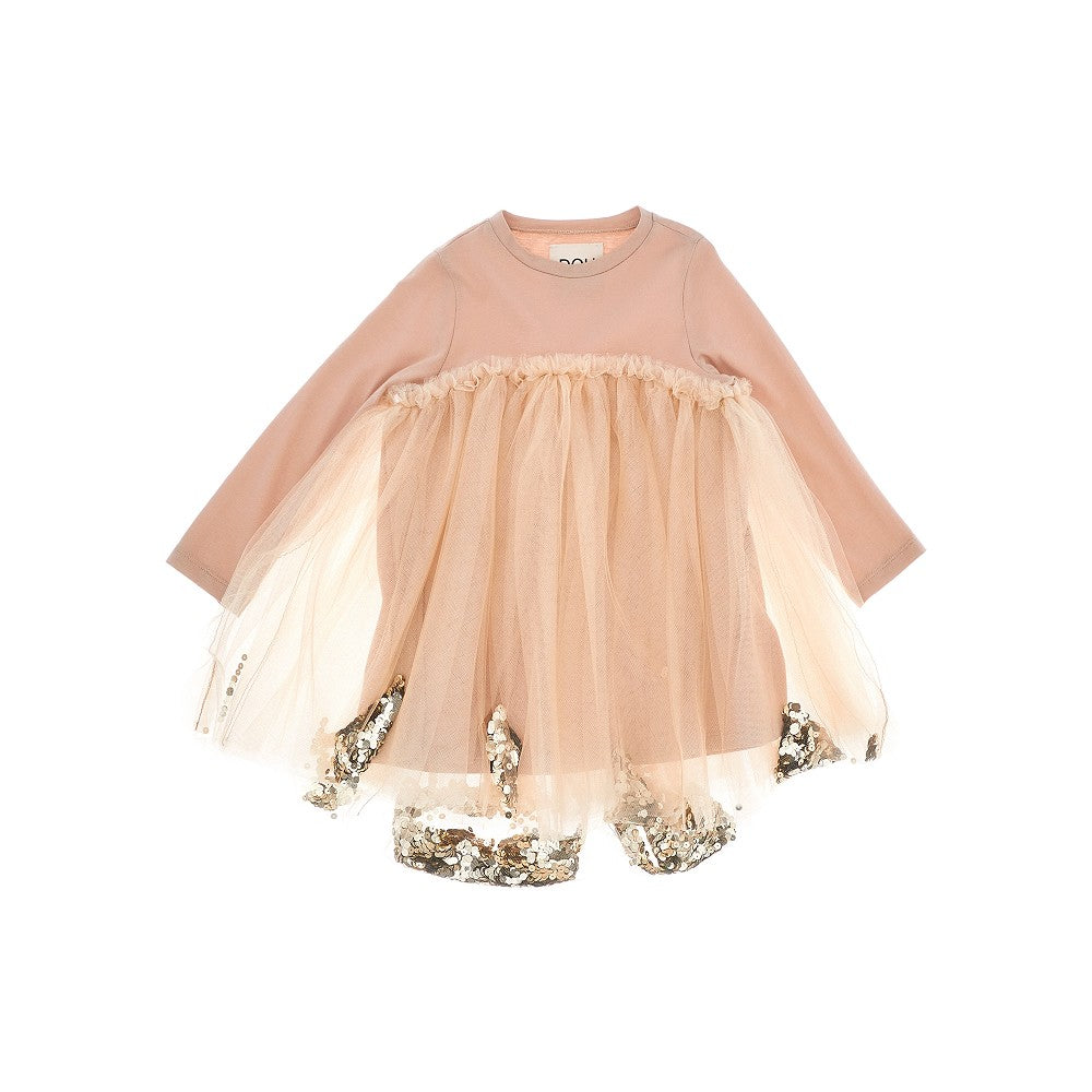 Mini abito in jersey e tulle
