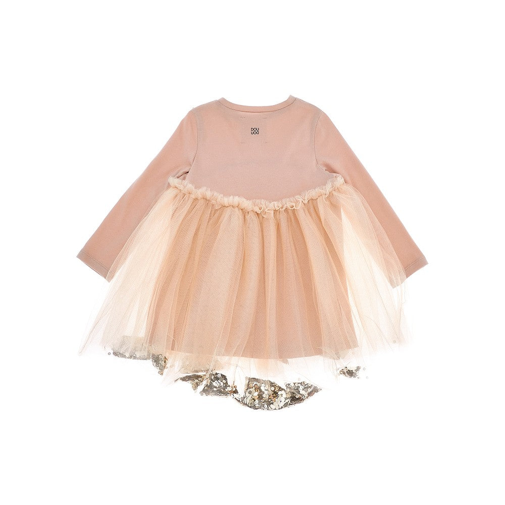 Mini abito in jersey e tulle