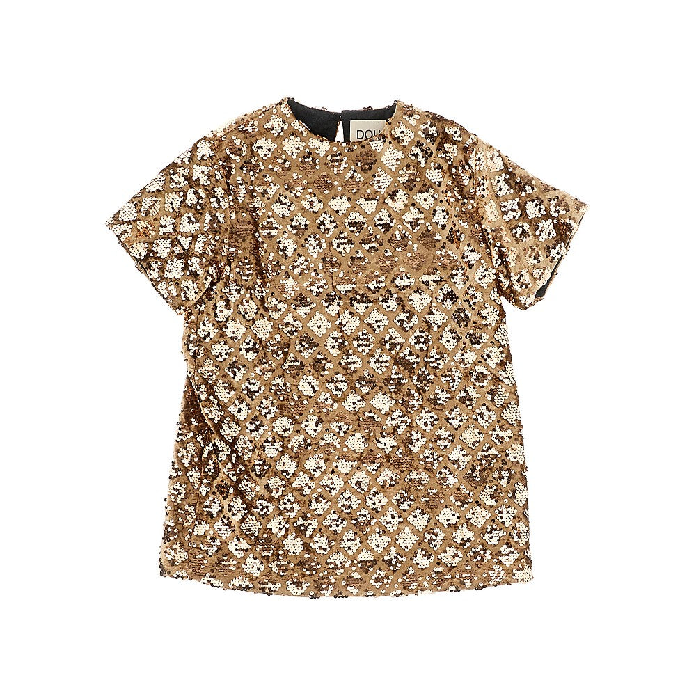 Sequinned velvet mini dress