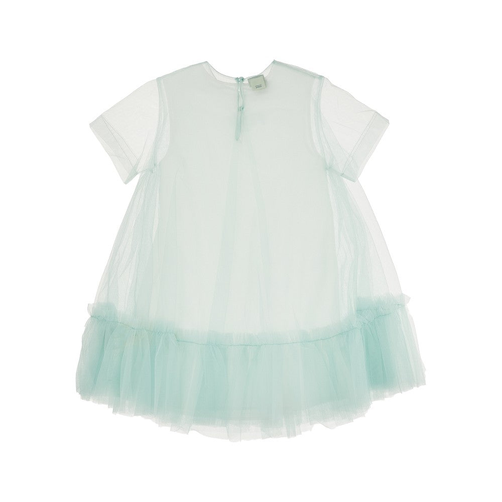 Abitino in tulle con logo ricamato