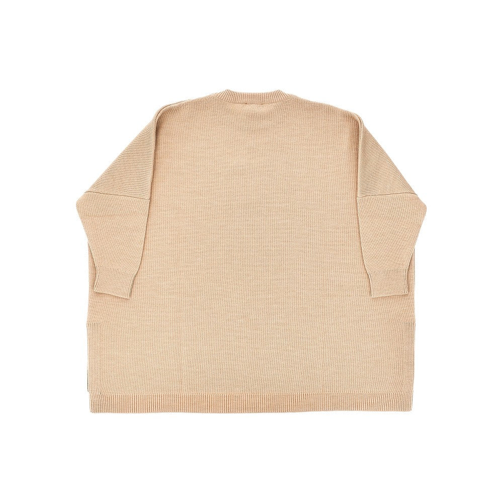 Wool mini dress with logo embroidery