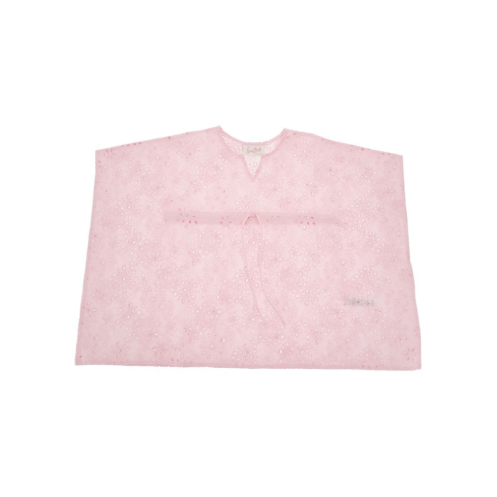 Broderie anglaise kaftan mini dress