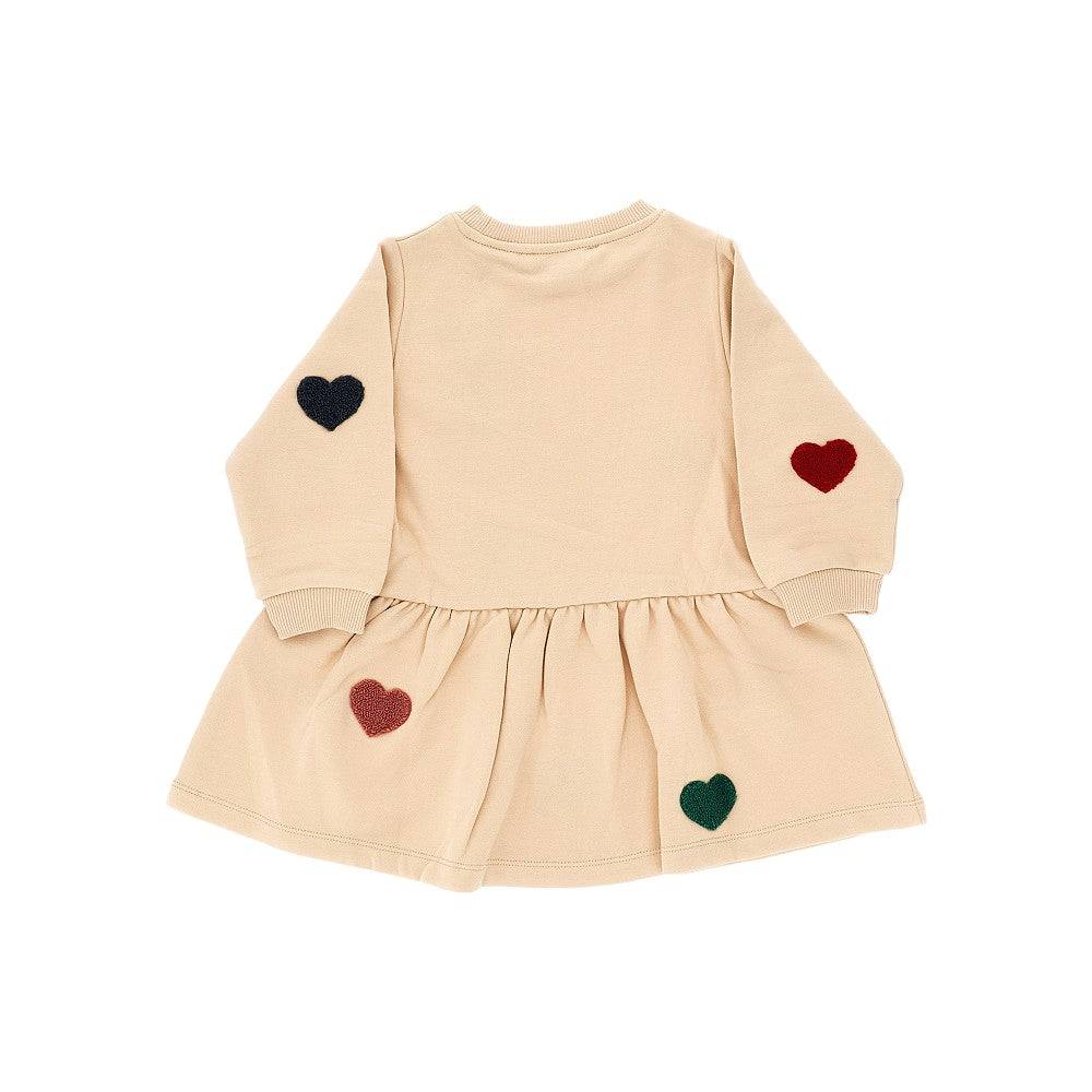 Mini abito in french terry con cuori