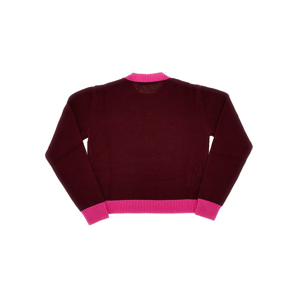 Mini abito in lana e cachemire con logo