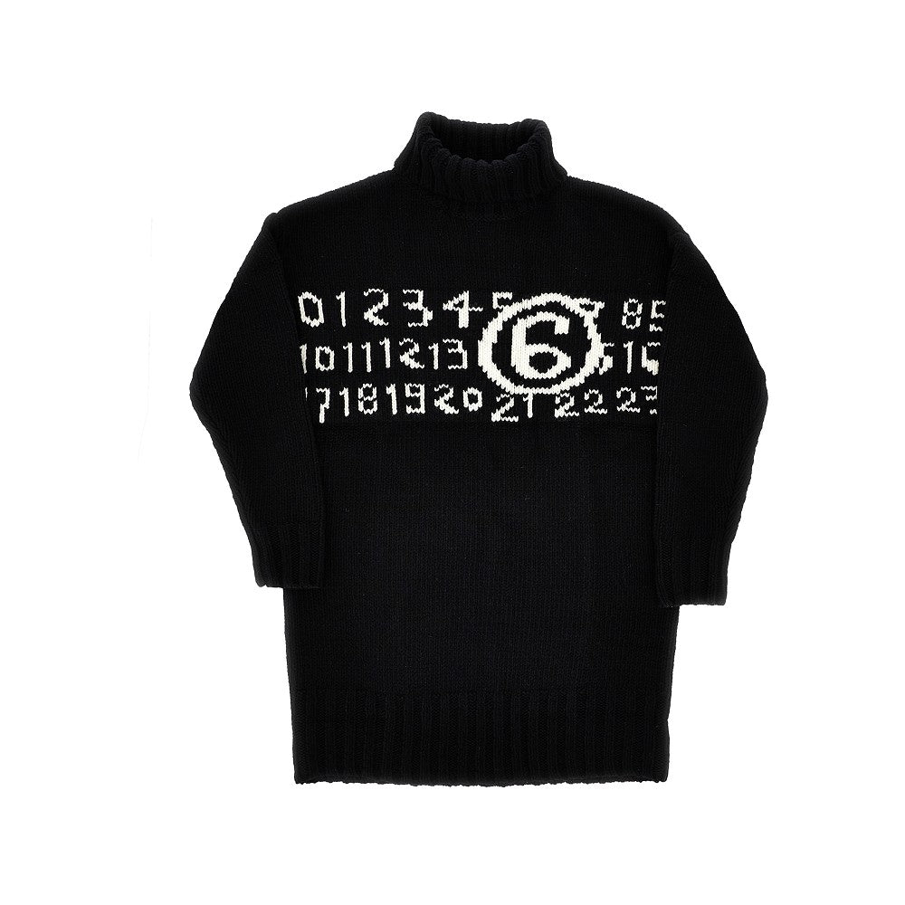Mini abito in maglia con intarsio logo