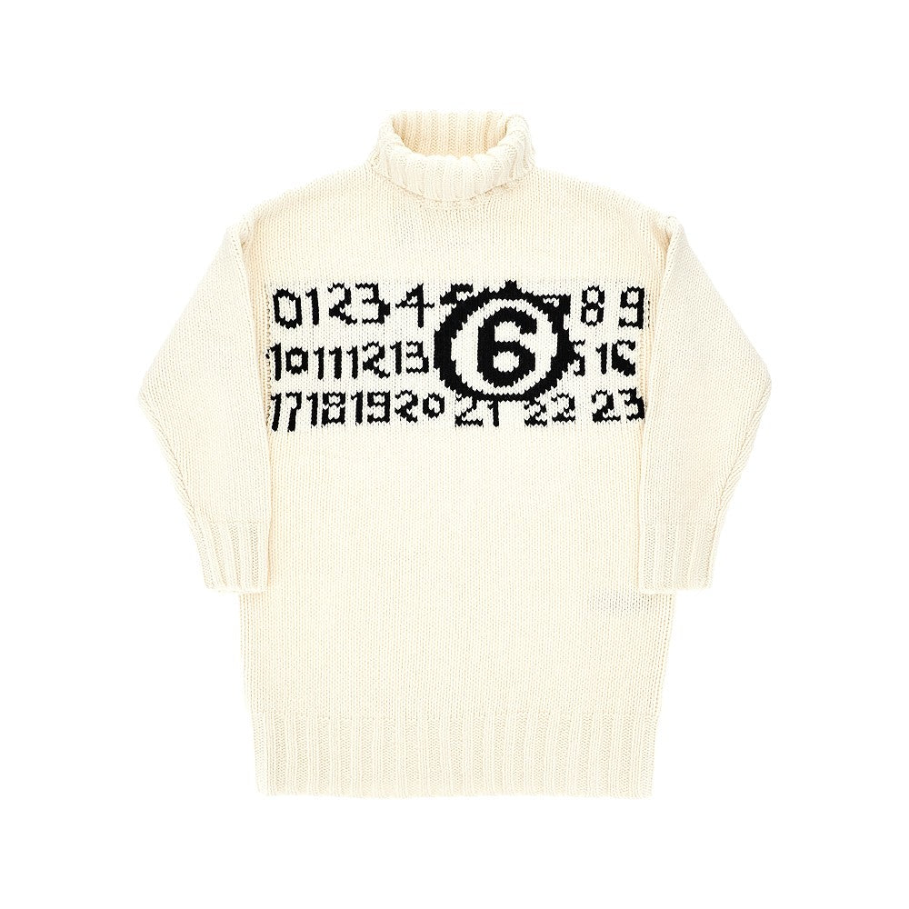 Mini abito in maglia con intarsio logo
