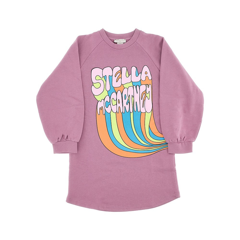 Mini abito in felpa con stampa logo
