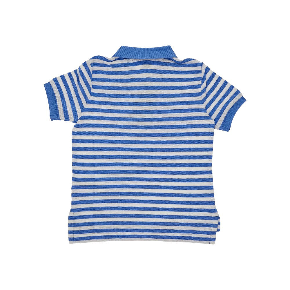 Polo in piquet a righe con logo ricamato