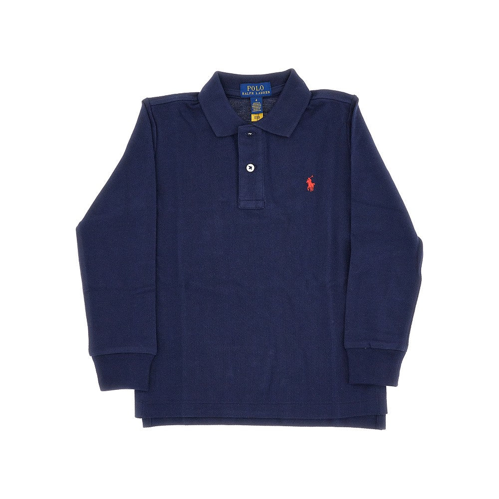 Polo in piquet con logo ricamato
