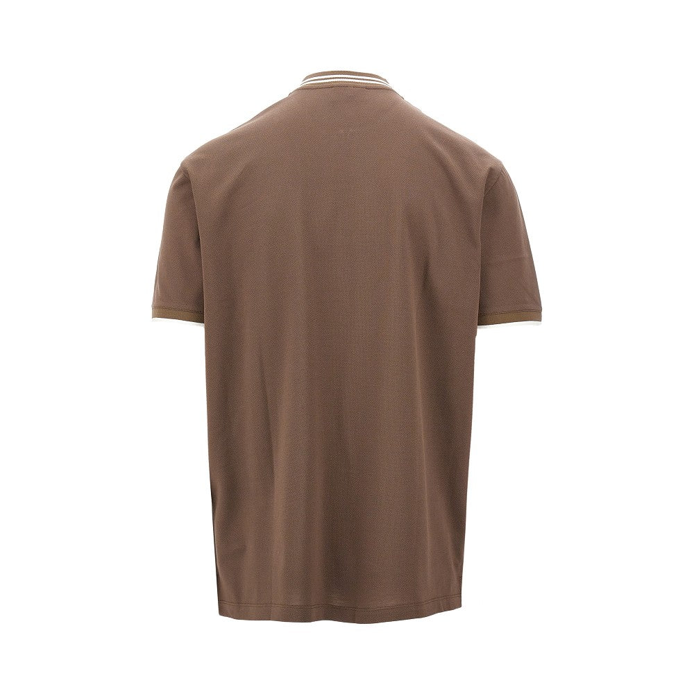 T-shirt in piquet con zip