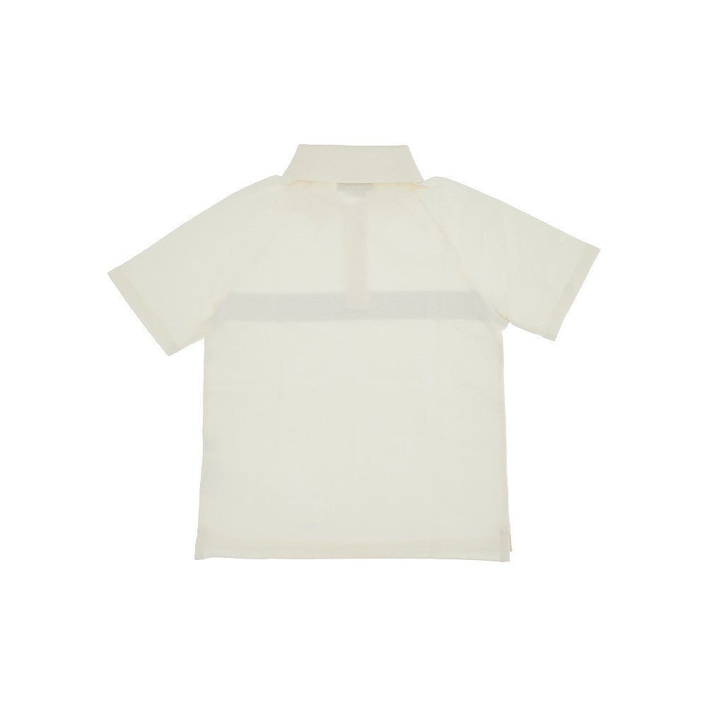 Stretch piquet polo shirt with Web ribbon