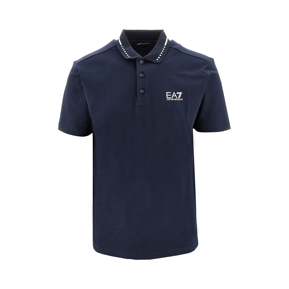 EA7 stretch piquet polo shirt