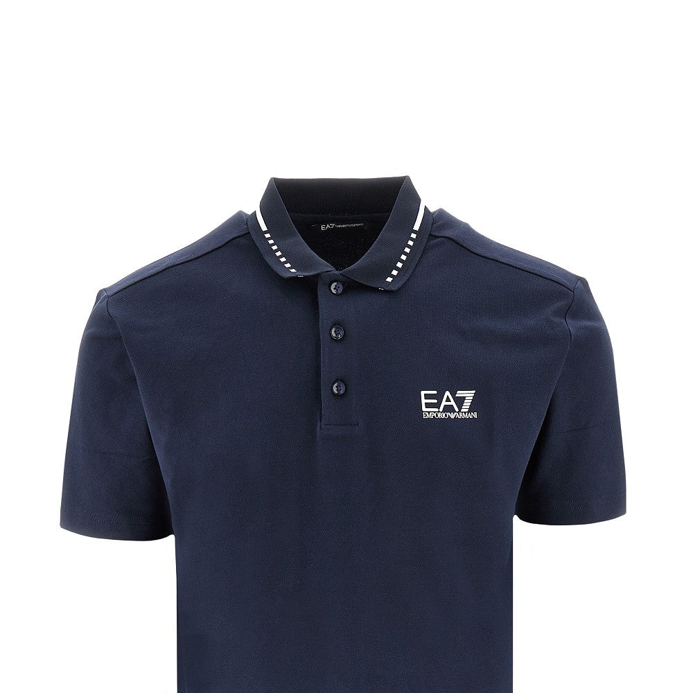 EA7 stretch piquet polo shirt
