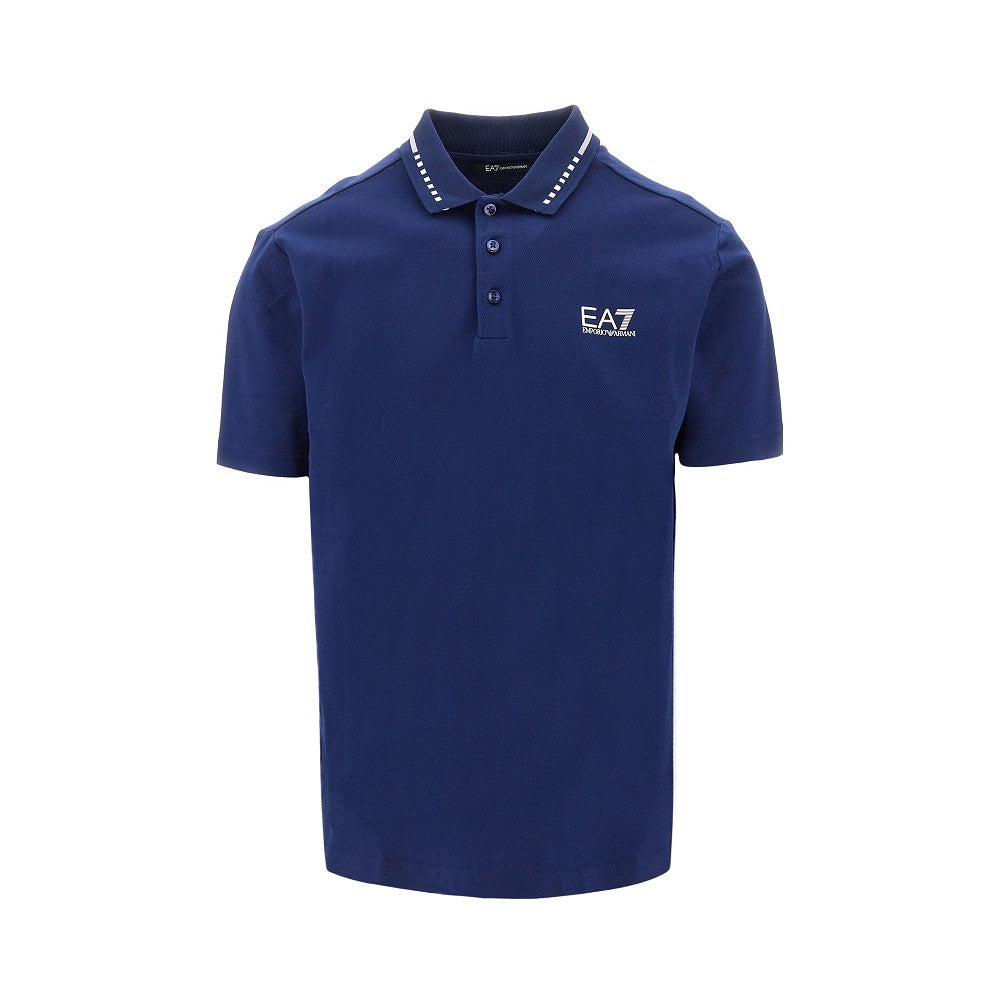 EA7 stretch piquet polo shirt