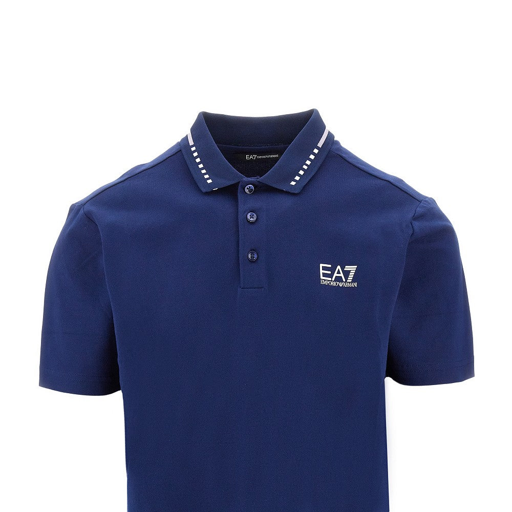 EA7 stretch piquet polo shirt