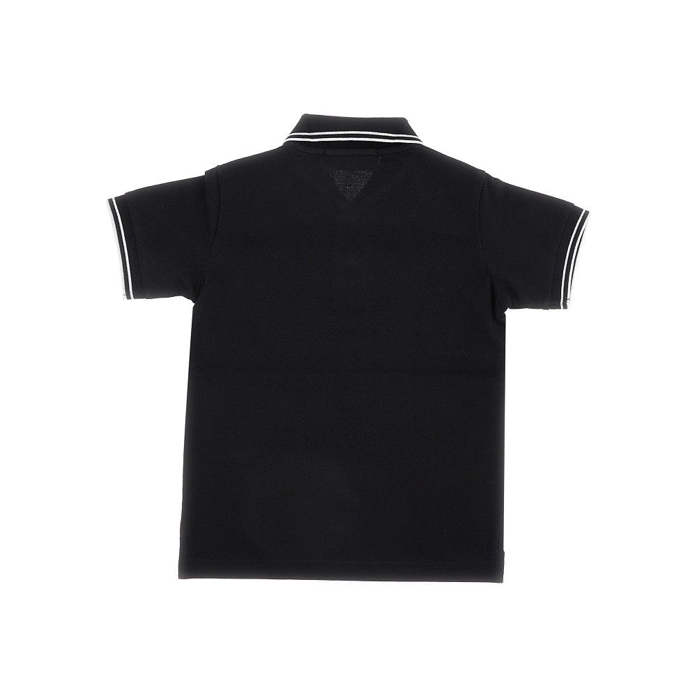 Polo in piquet stretch con patch logo