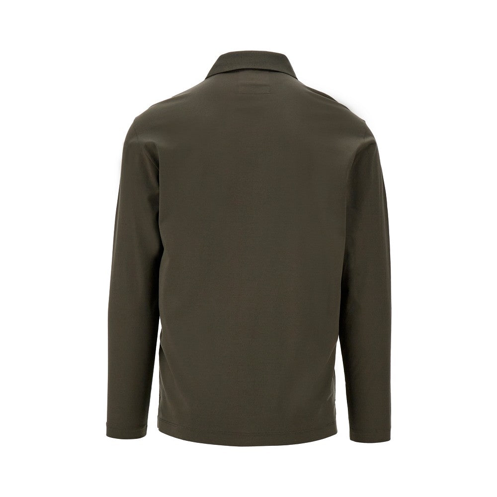 Jersey polo shirt with logo