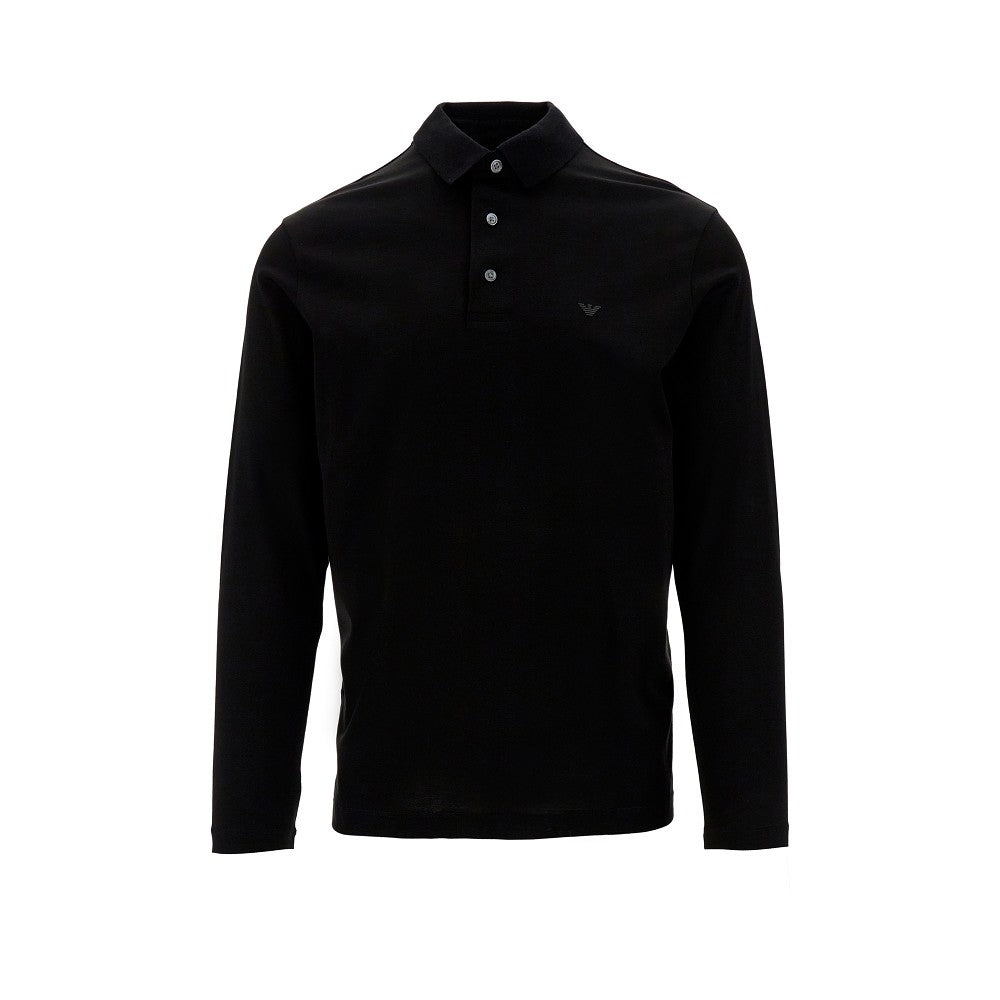 Jersey polo shirt with logo