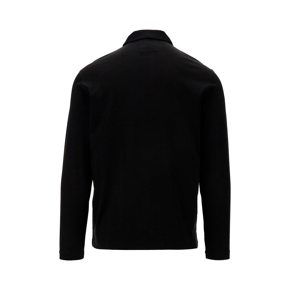 Jersey polo shirt with logo