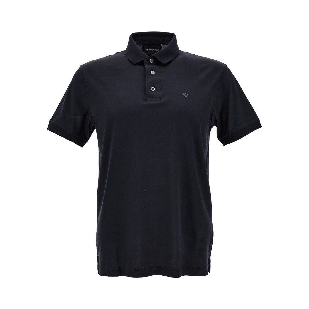 Jersey polo shirt with logo