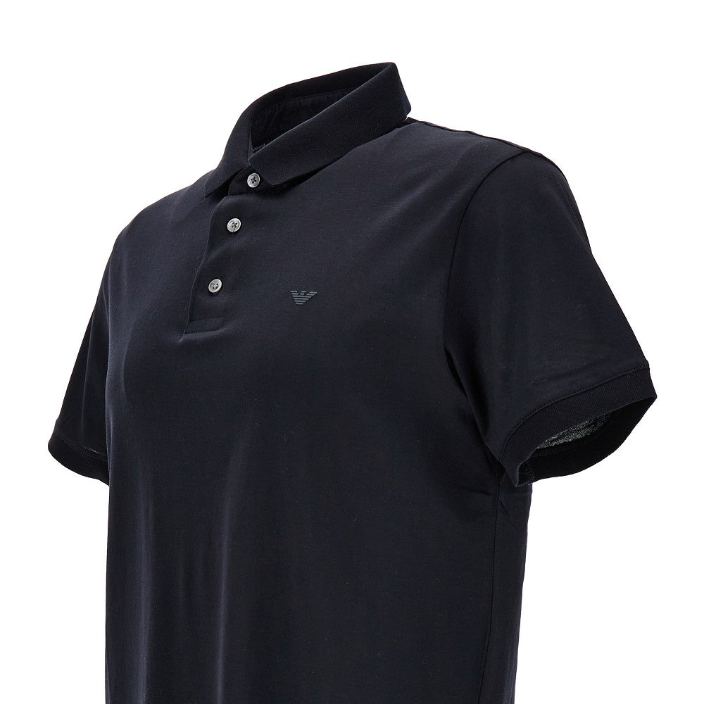 Jersey polo shirt with logo