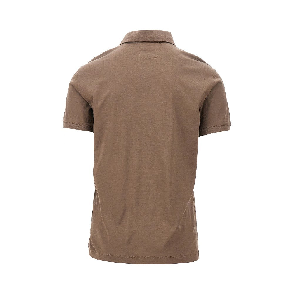 Jersey polo shirt with logo