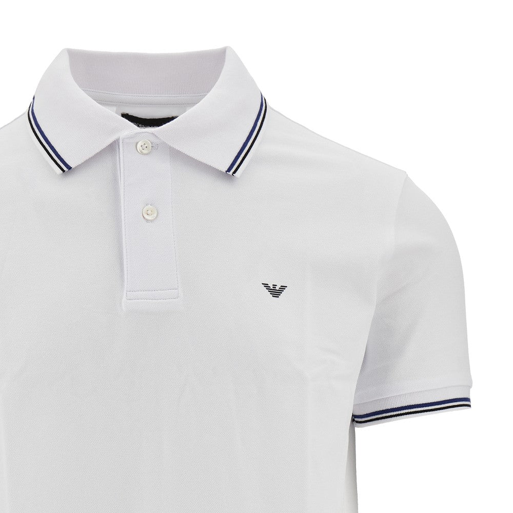 Stretch cotton piqué polo shirt