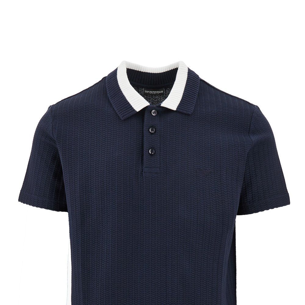 Knitted polo shirt with jacquard motif