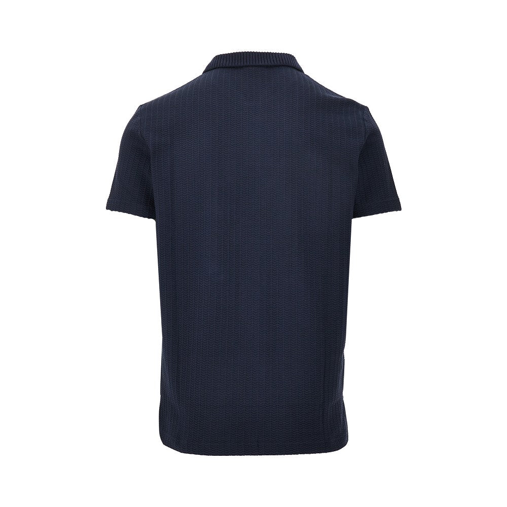 Knitted polo shirt with jacquard motif