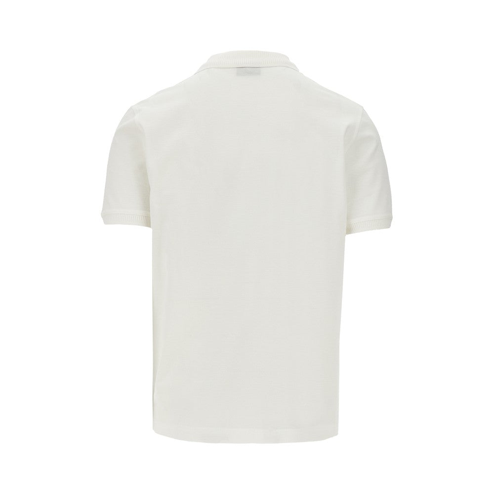 Eagle embroidery piquet polo shirt