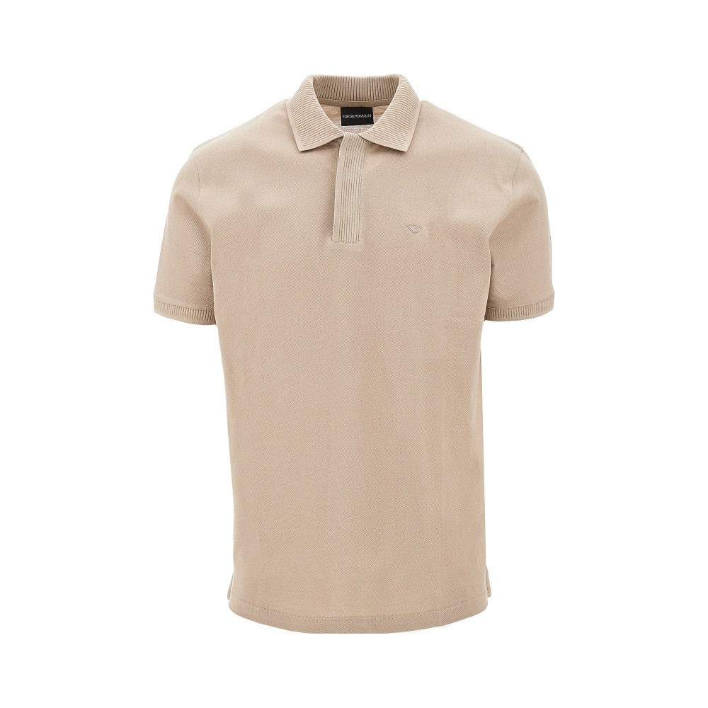 Eagle embroidery piquet polo shirt