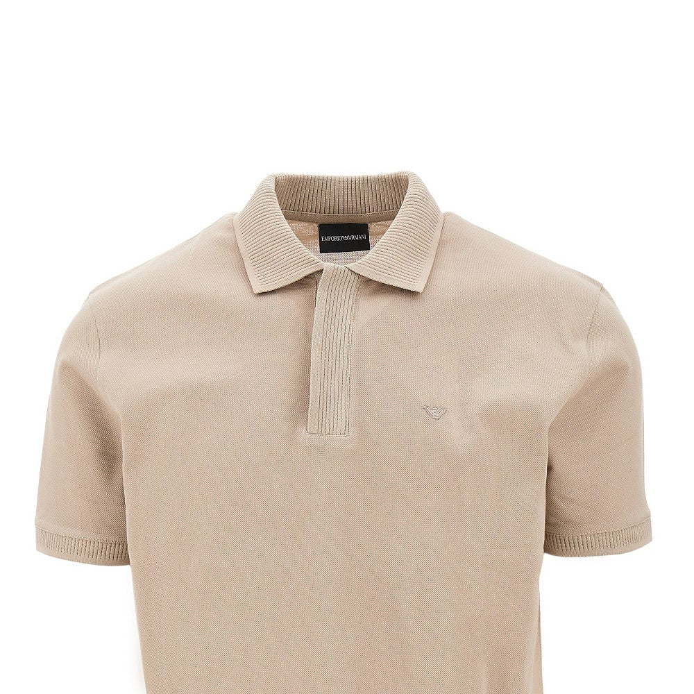 Eagle embroidery piquet polo shirt