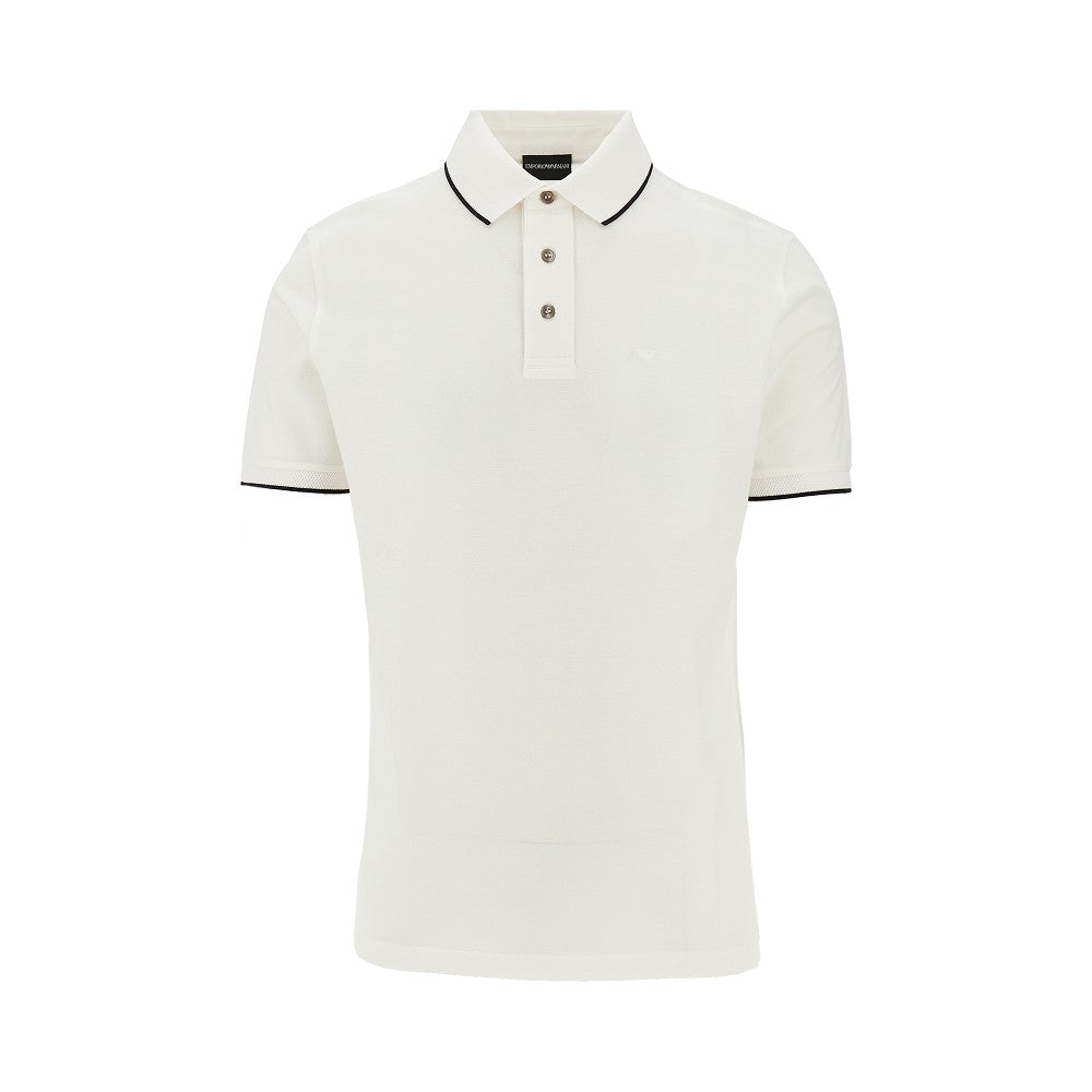 Eagle embroidery piquet polo shirt